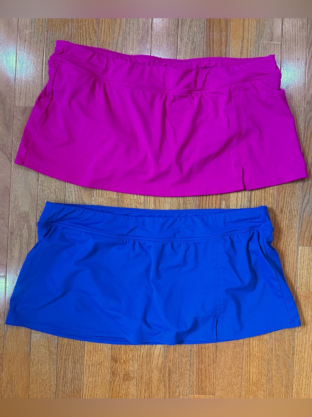 Lands End Women's 18 Mini Swim Skirt Skort Built in Briefs Bottoms Pink Blue Lot